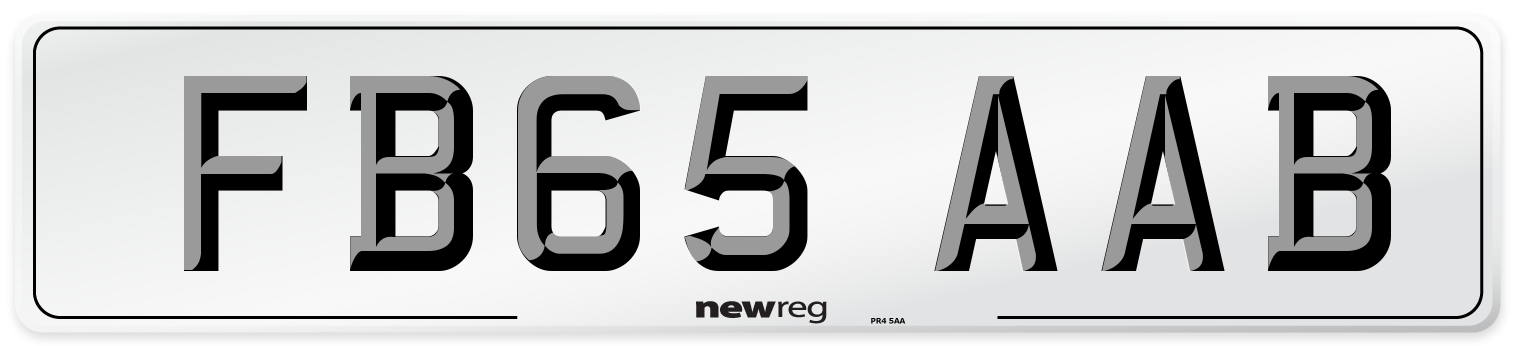 FB65 AAB Number Plate from New Reg
